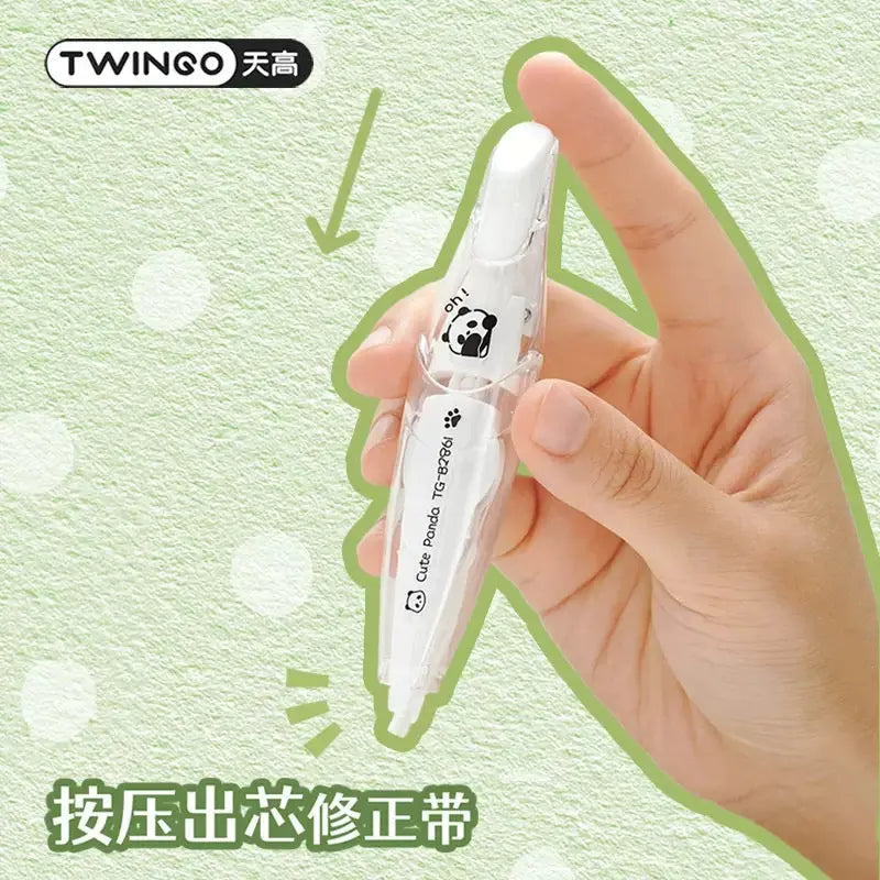 Cute Panda Correction Tape Set with 2 Refills 18m Kawaii Stationery for School & Office