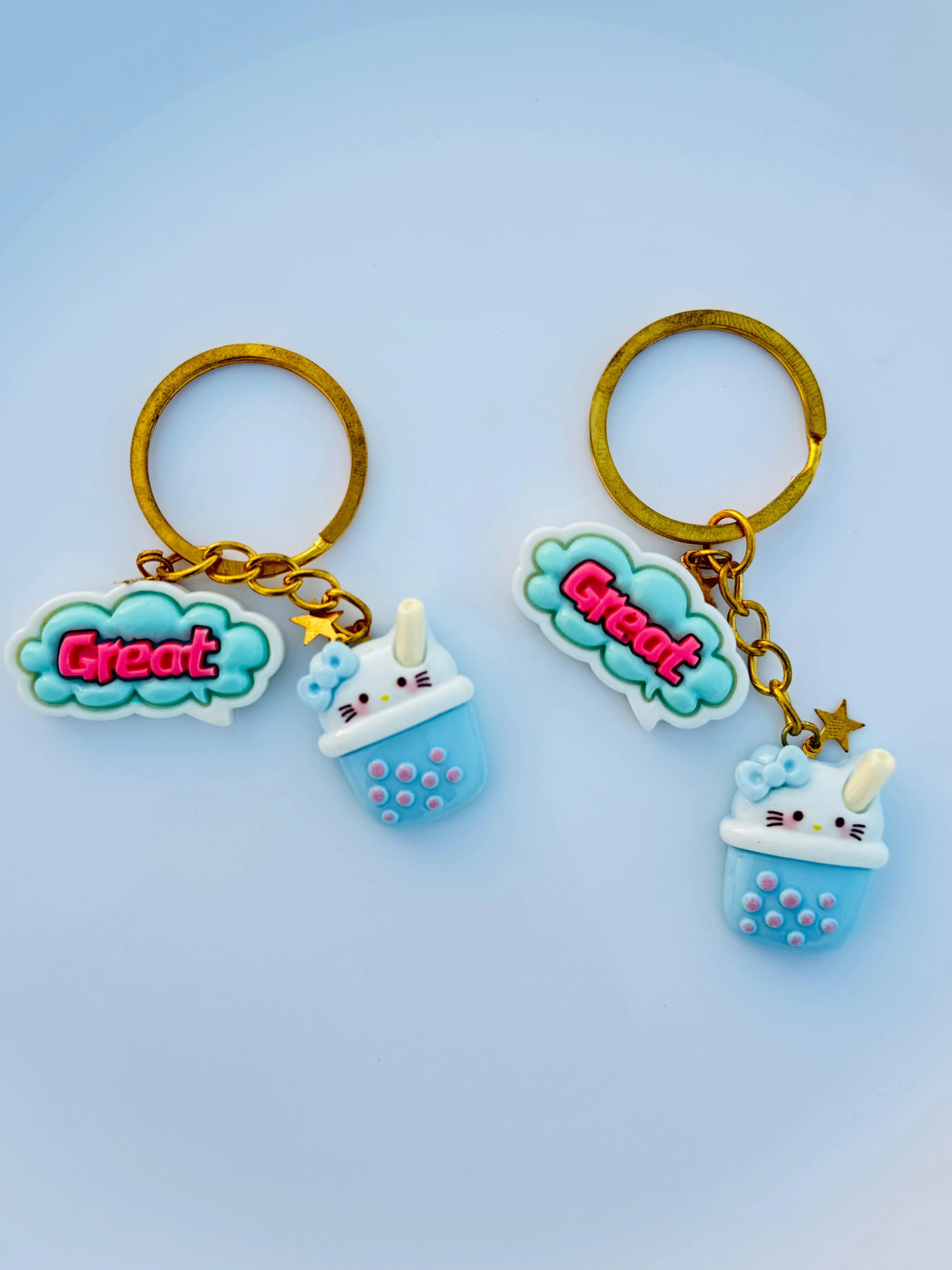 Bubble Tea Phrase Keychain Cute Boba Cup Charm with Pastel Quote Tag Sparkels  Sparkels