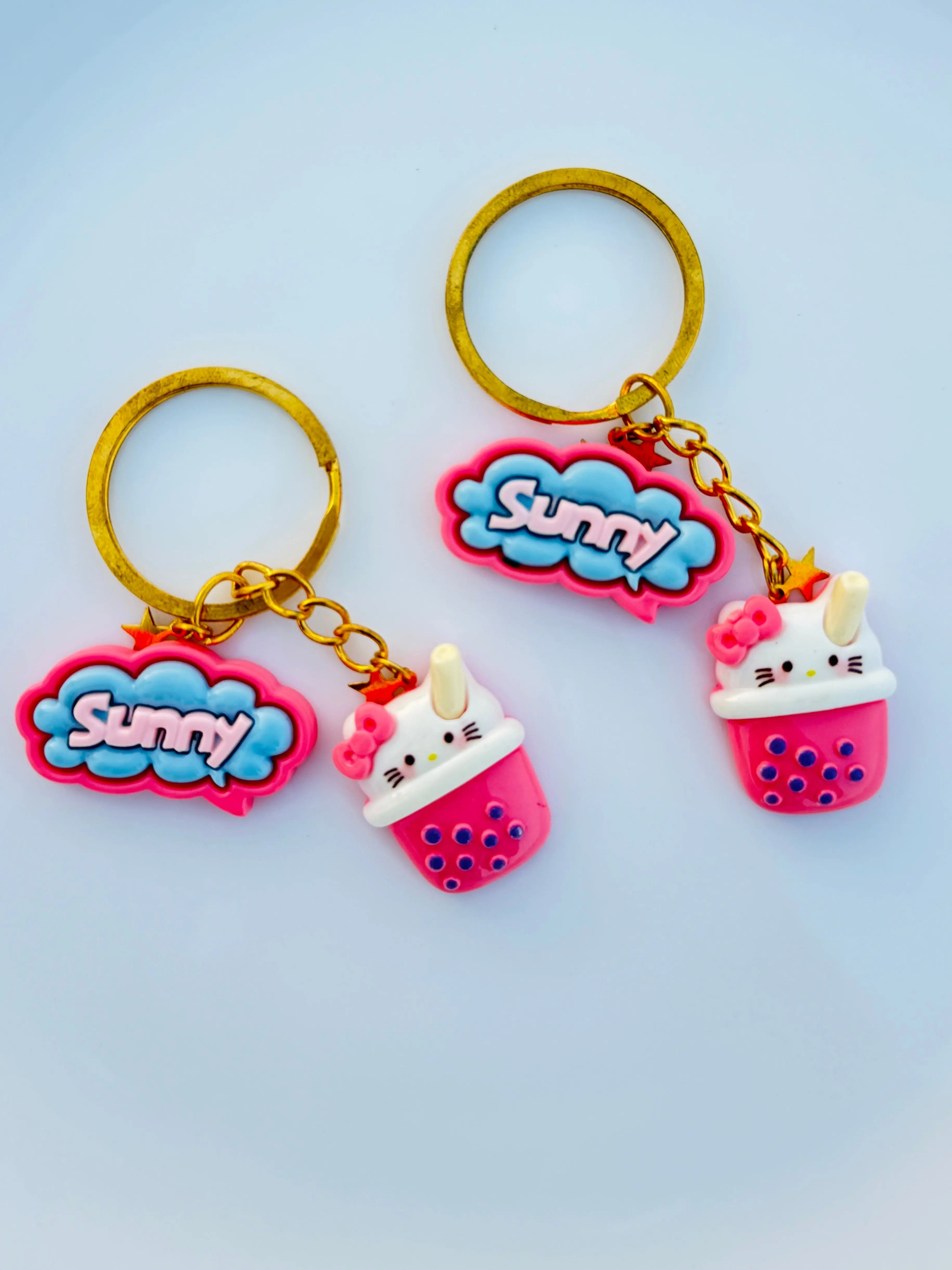 Bubble Tea Phrase Keychain Cute Boba Cup Charm with Pastel Quote Tag Sparkels  Sparkels
