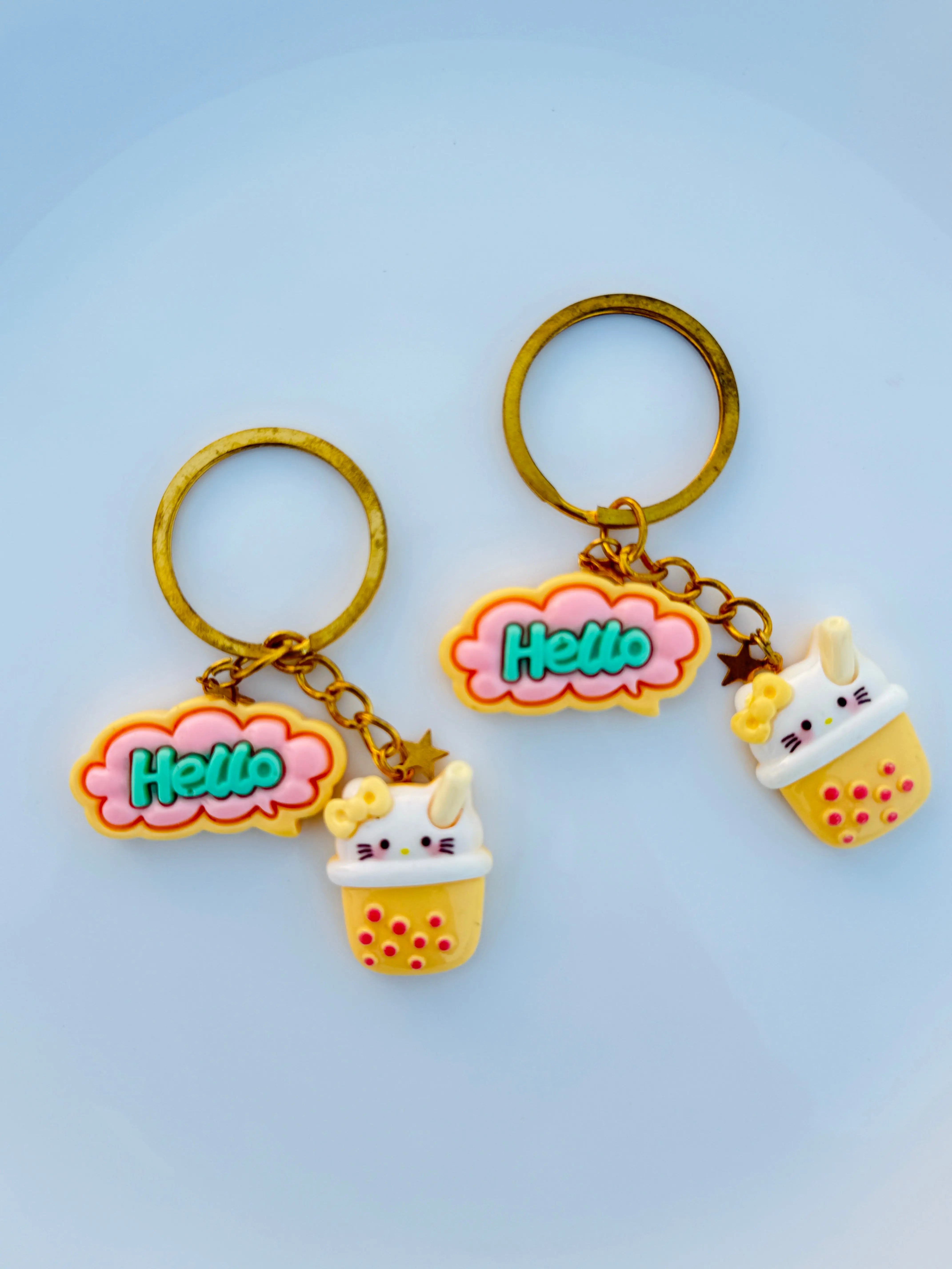 Bubble Tea Phrase Keychain Cute Boba Cup Charm with Pastel Quote Tag Sparkels  Sparkels