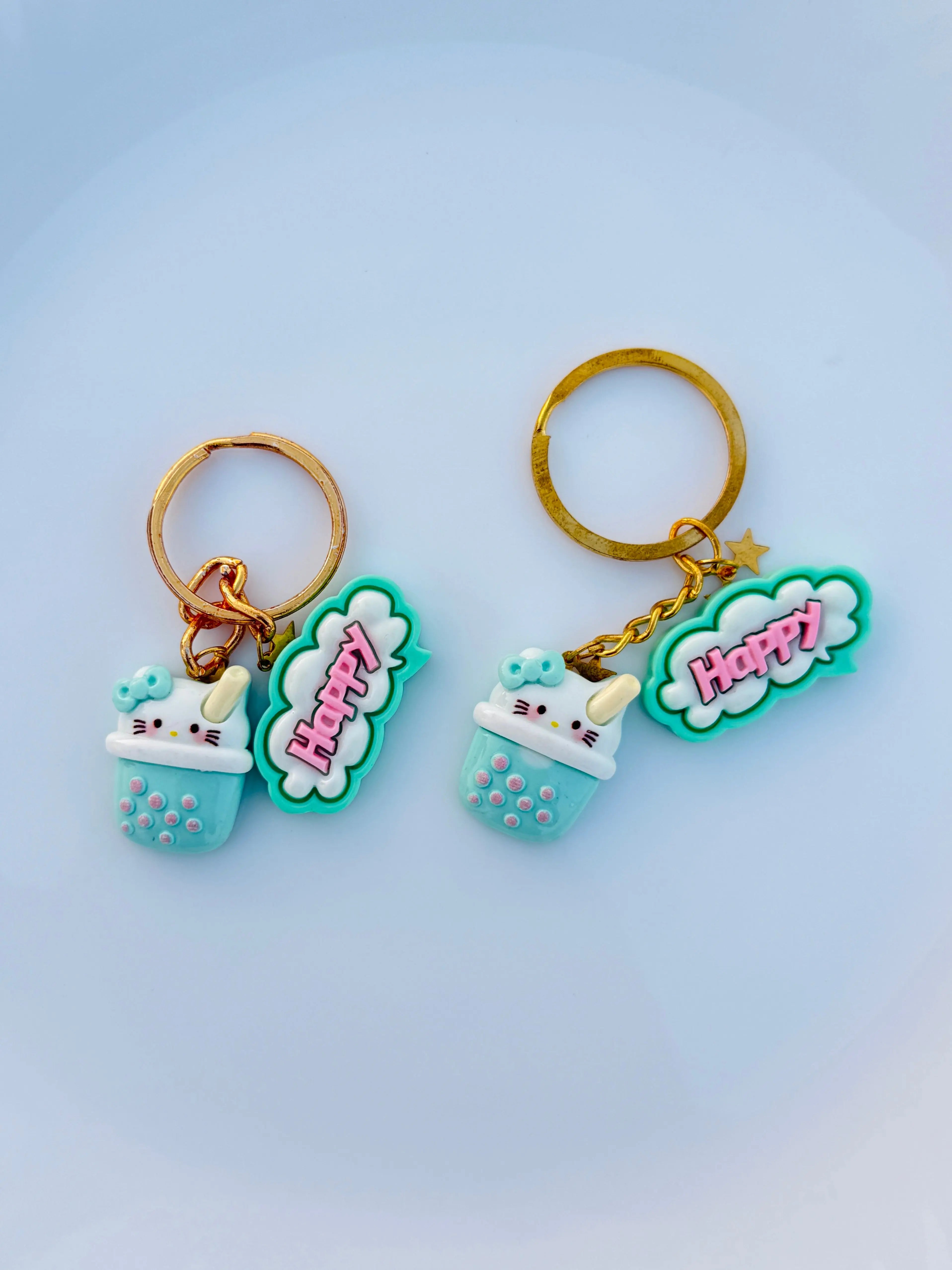 Bubble Tea Phrase Keychain Cute Boba Cup Charm with Pastel Quote Tag Sparkels  Sparkels