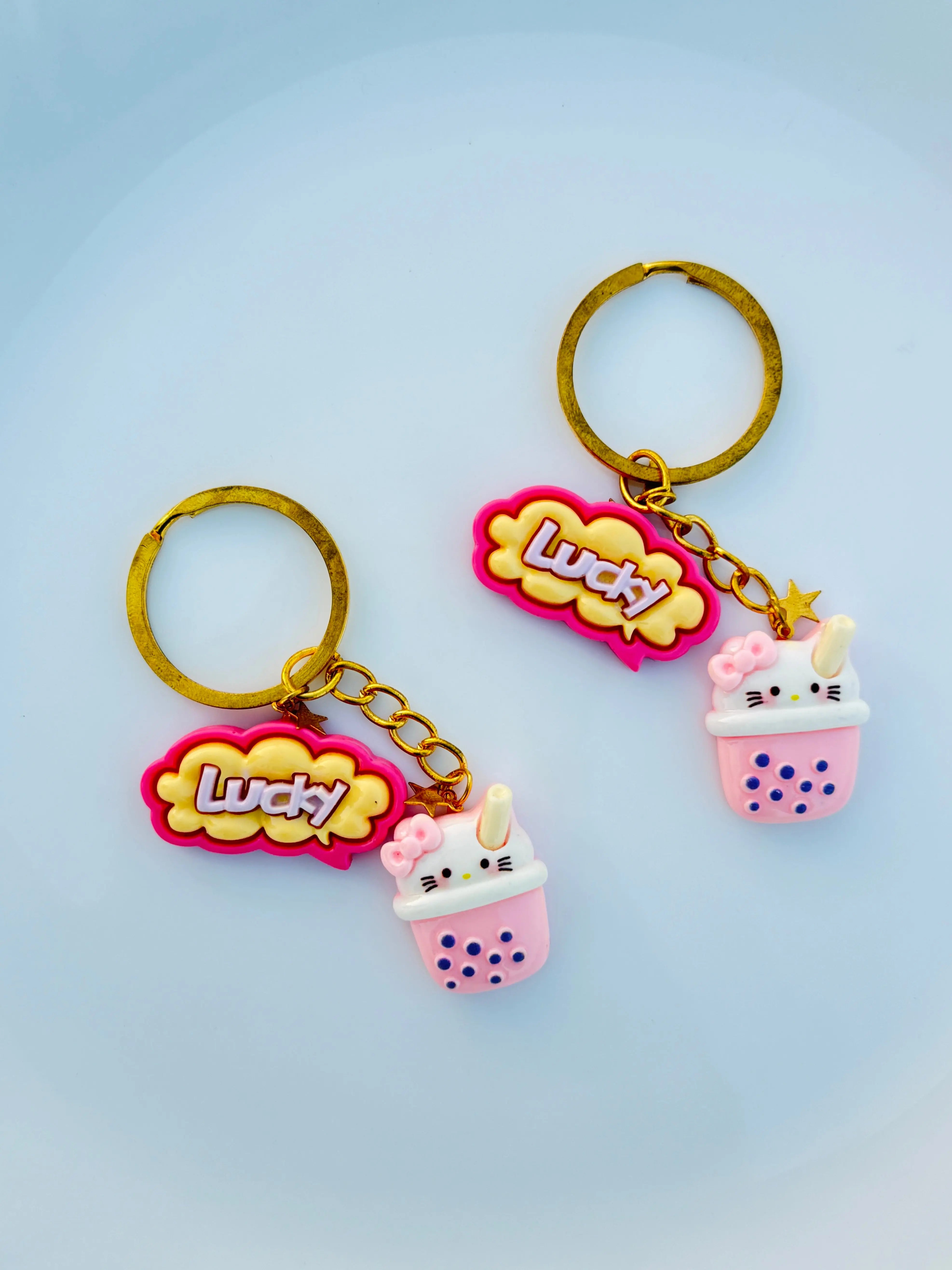 Bubble Tea Phrase Keychain Cute Boba Cup Charm with Pastel Quote Tag Sparkels  Sparkels