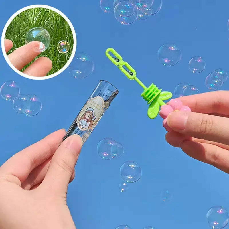 Cute Flower Bubble Wand Kids Soap Bubble Toy with Daisy Handle