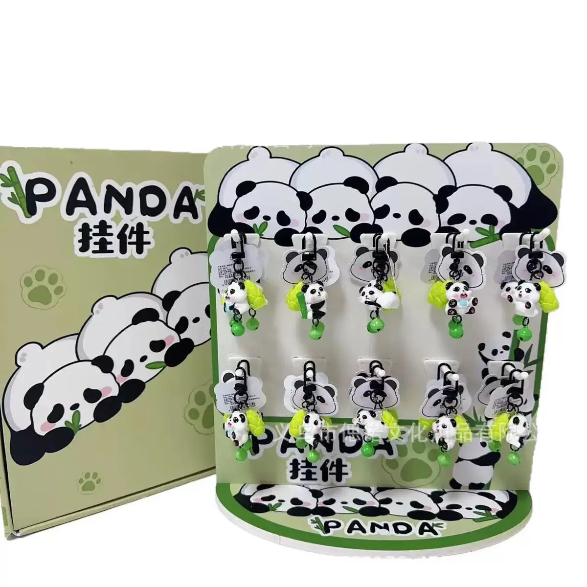 Cute Panda Bell Keychain Mini Panda Bag Charm (Random Design)