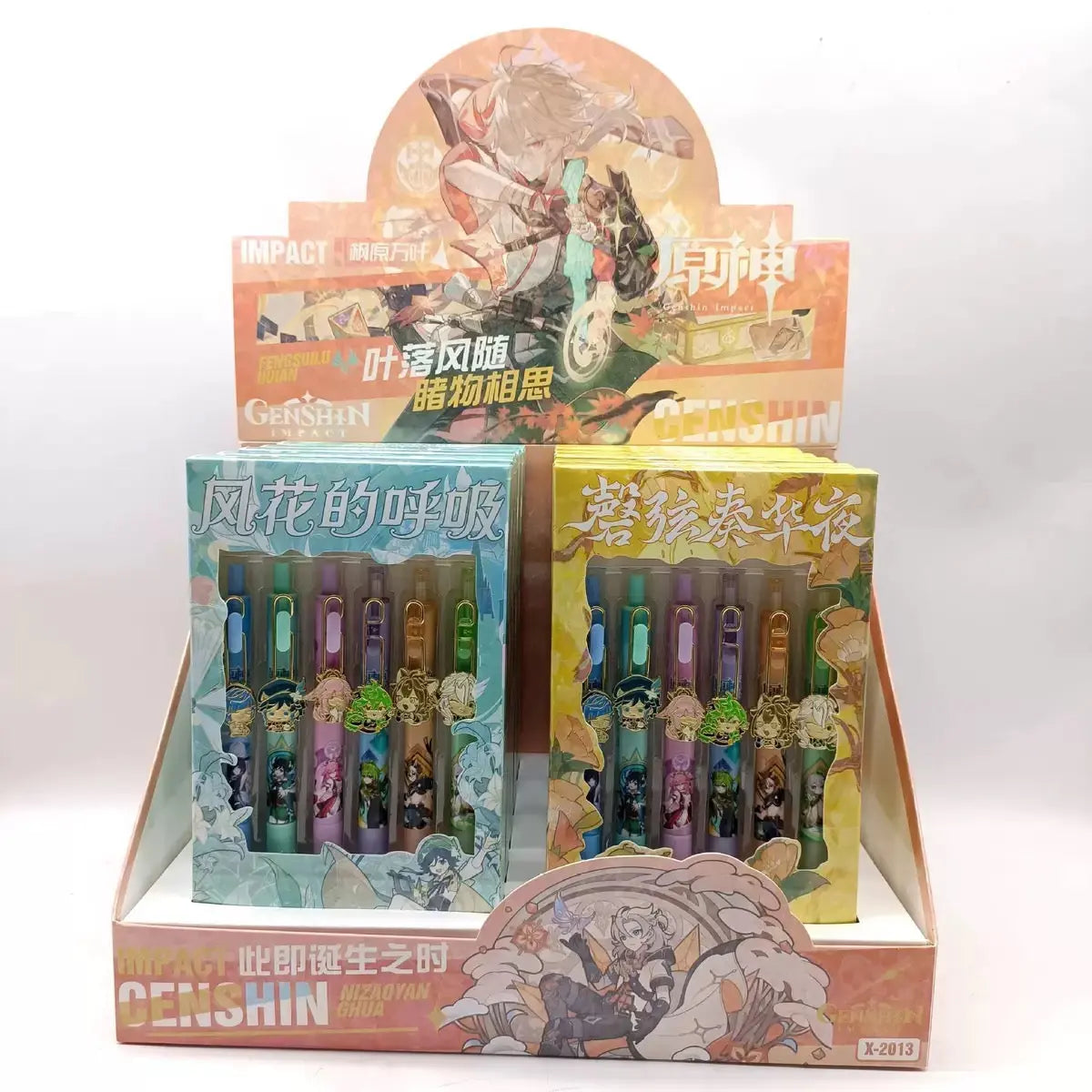 Genshin Impact Anime Gel Pen Set  6 Colorful Character Pens (0.5mm Black Ink)