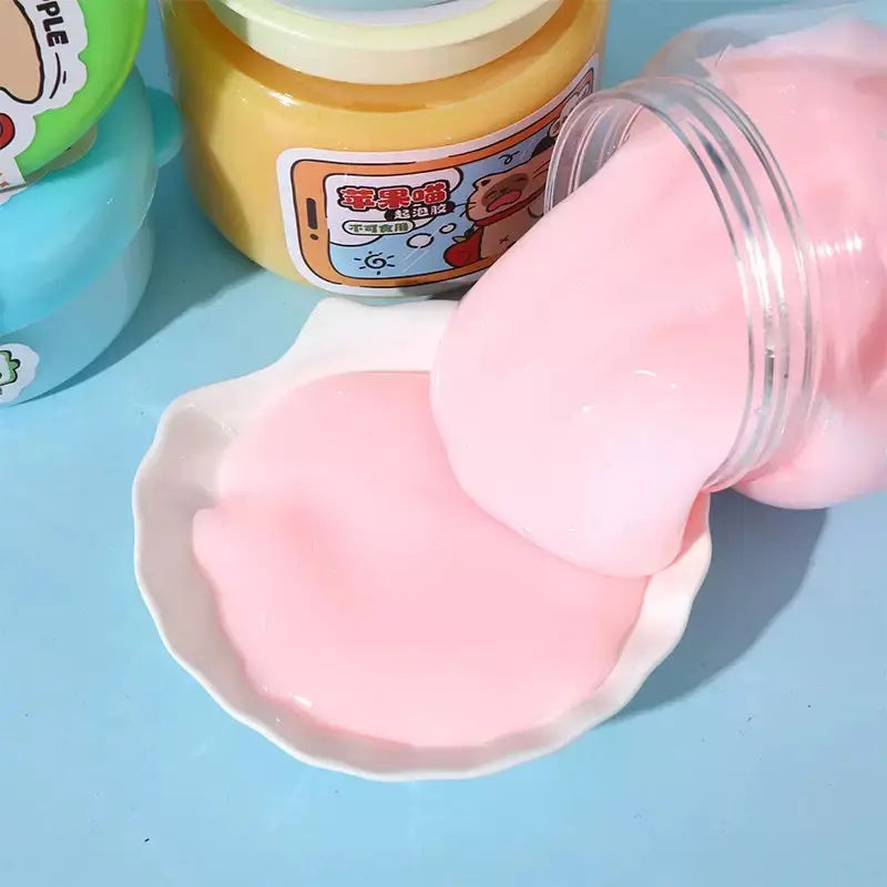Apple Cat Crystal Mud Slime Soft Stretchy Scented DIY Sensory Slime for Kids