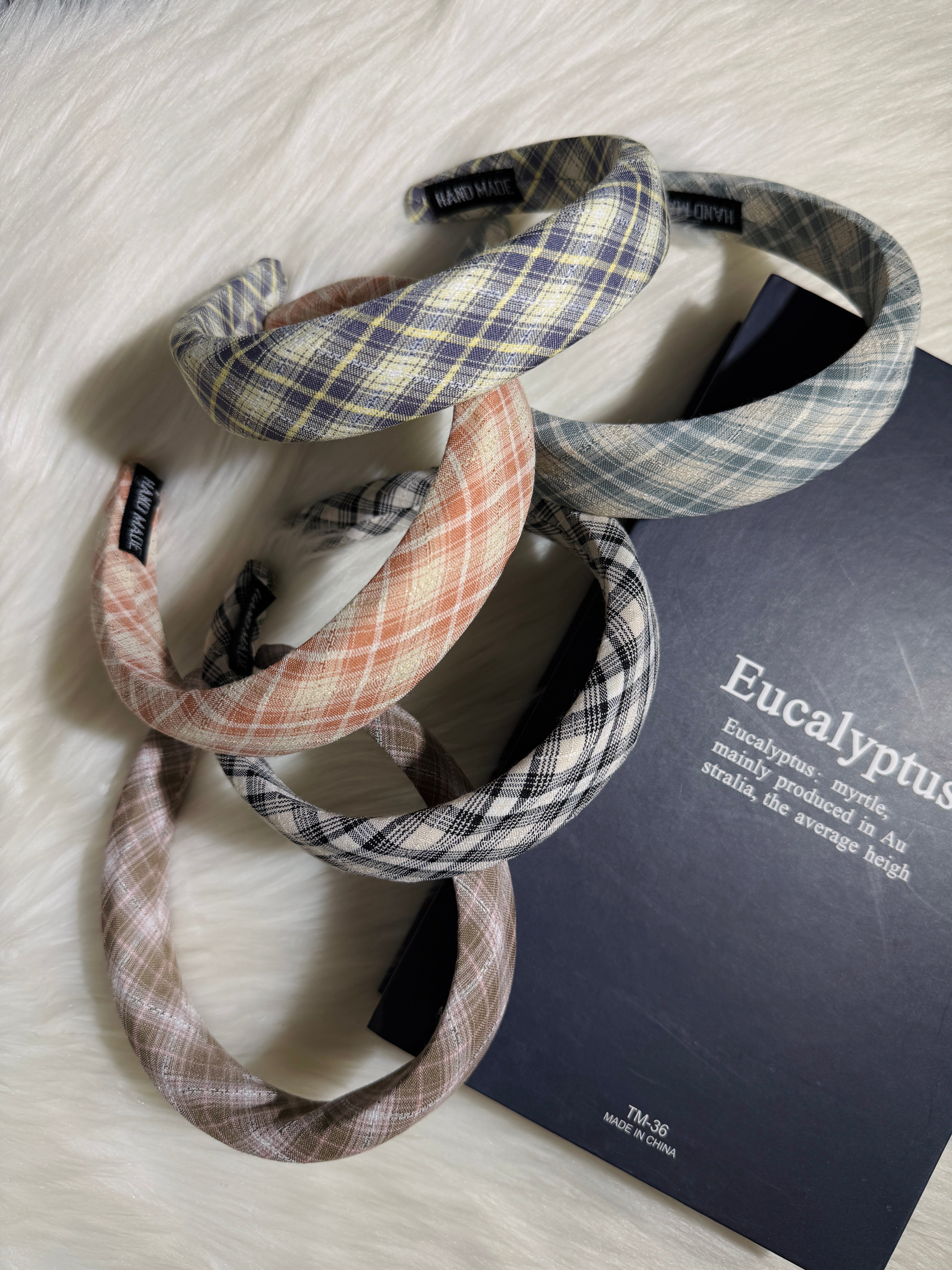 Pack Of 3 Random Color Plaid Fabric Headbands Sparkels  Sparkels