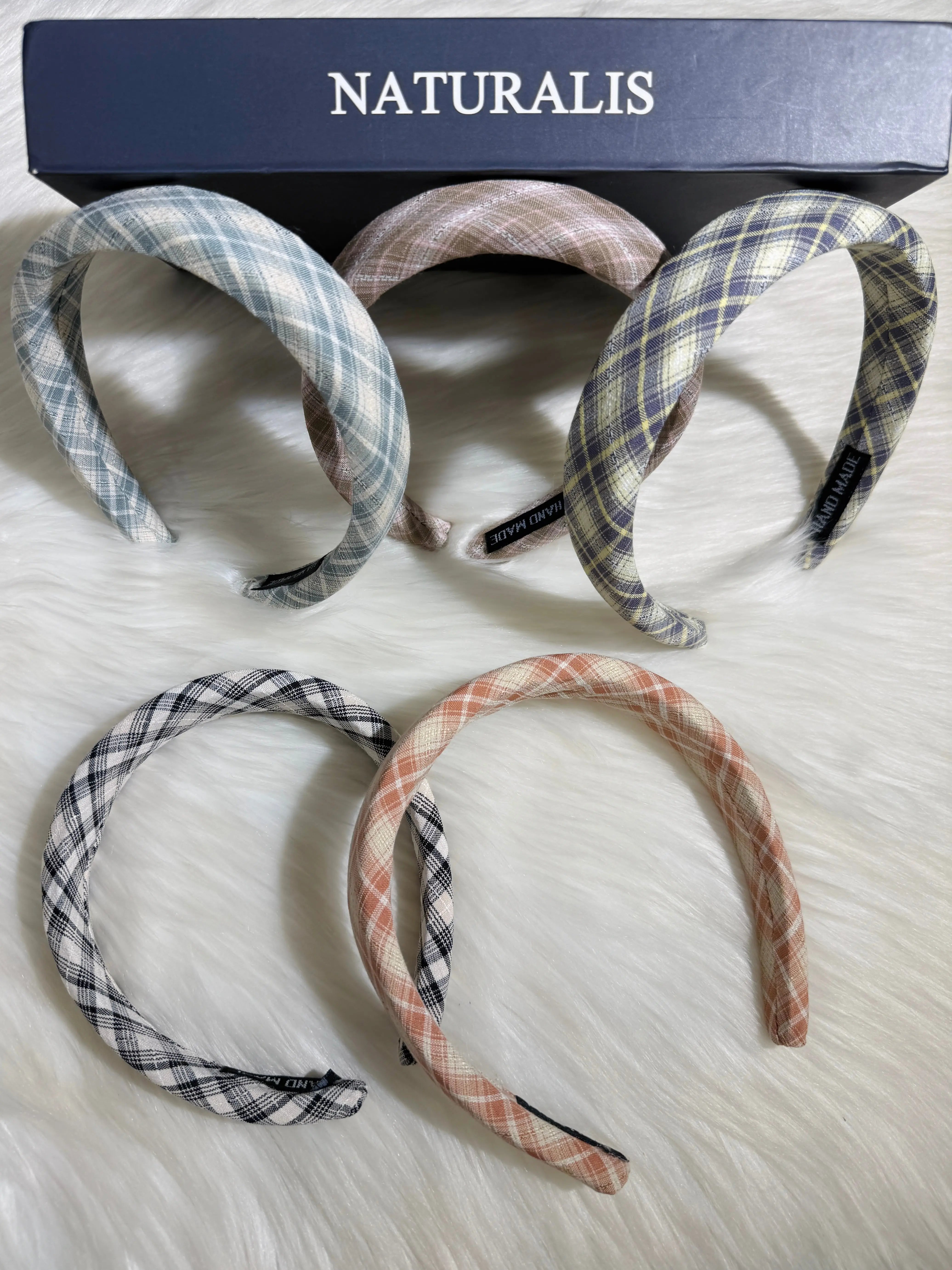 Pack Of 3 Random Color Plaid Fabric Headbands Sparkels  Sparkels