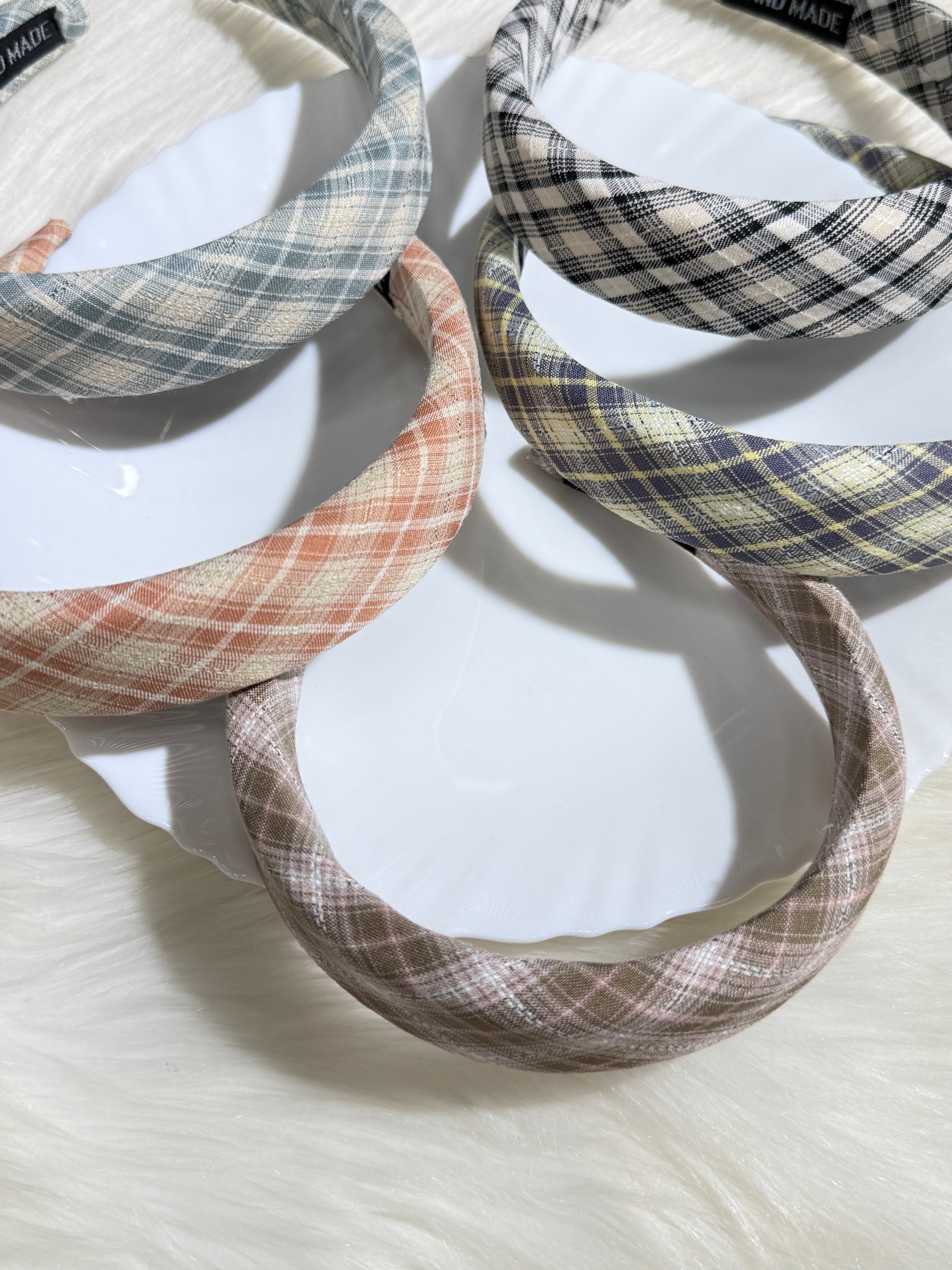Pack Of 3 Random Color Plaid Fabric Headbands Sparkels  Sparkels