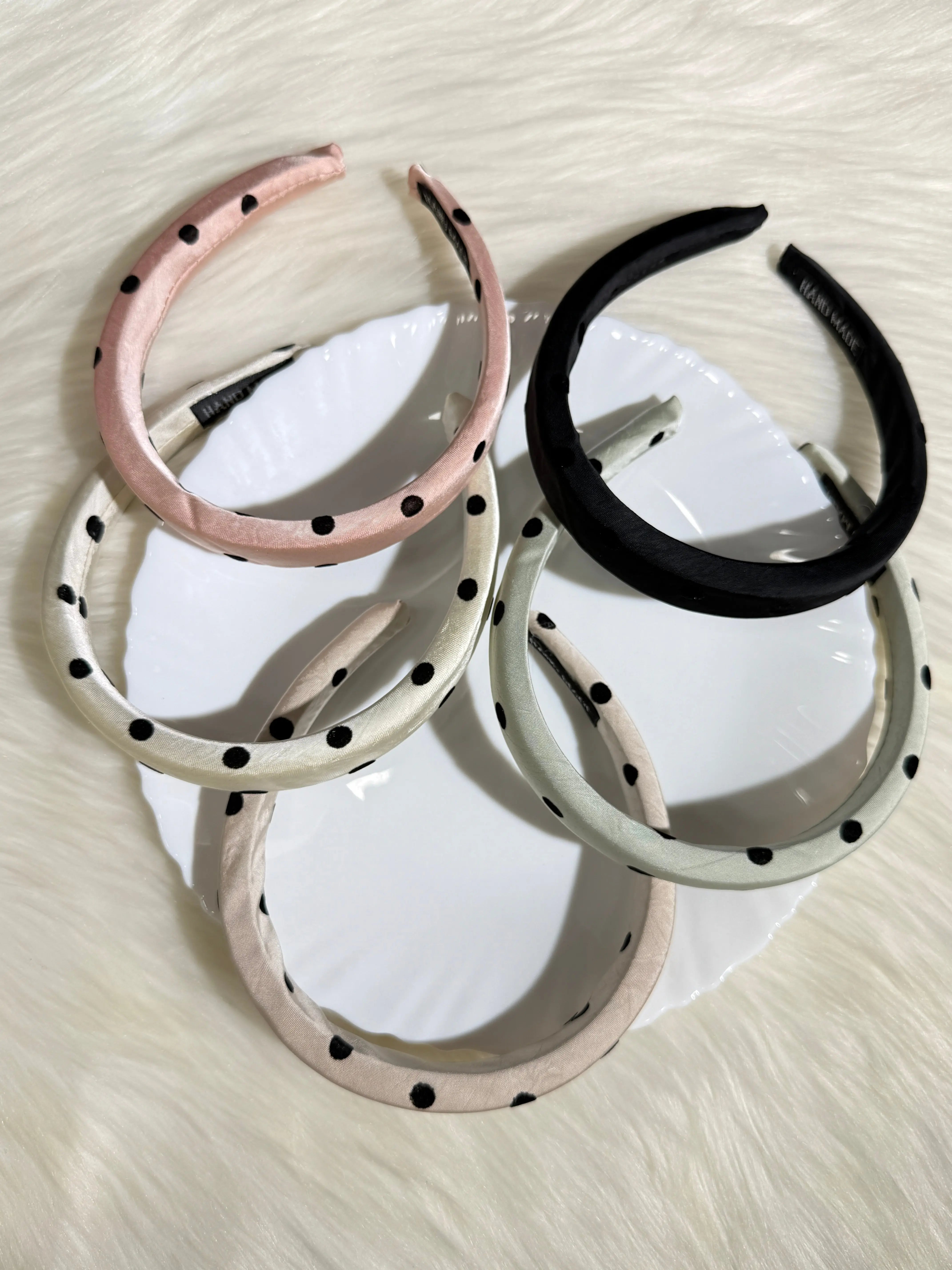 Pack Of 3 Random Color Polka Dot Satin Headbands Sparkels  Sparkels