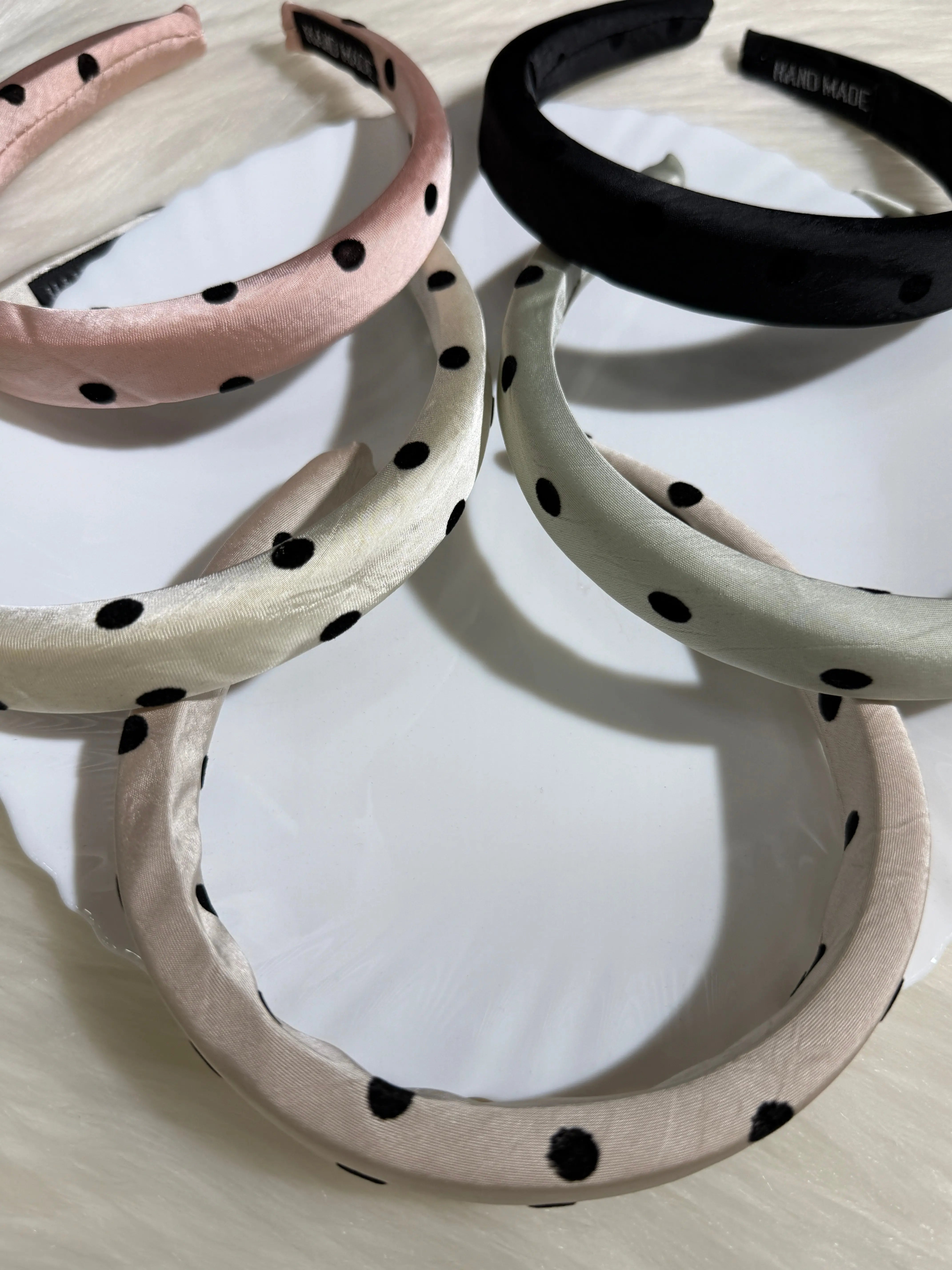 Pack Of 3 Random Color Polka Dot Satin Headbands Sparkels  Sparkels