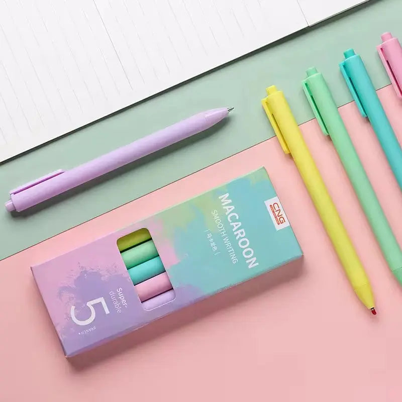 Macaron Pastel Gel Pens Smooth Writing Aesthetic Pen Set (5 Colors) Sparkels  Sparkels