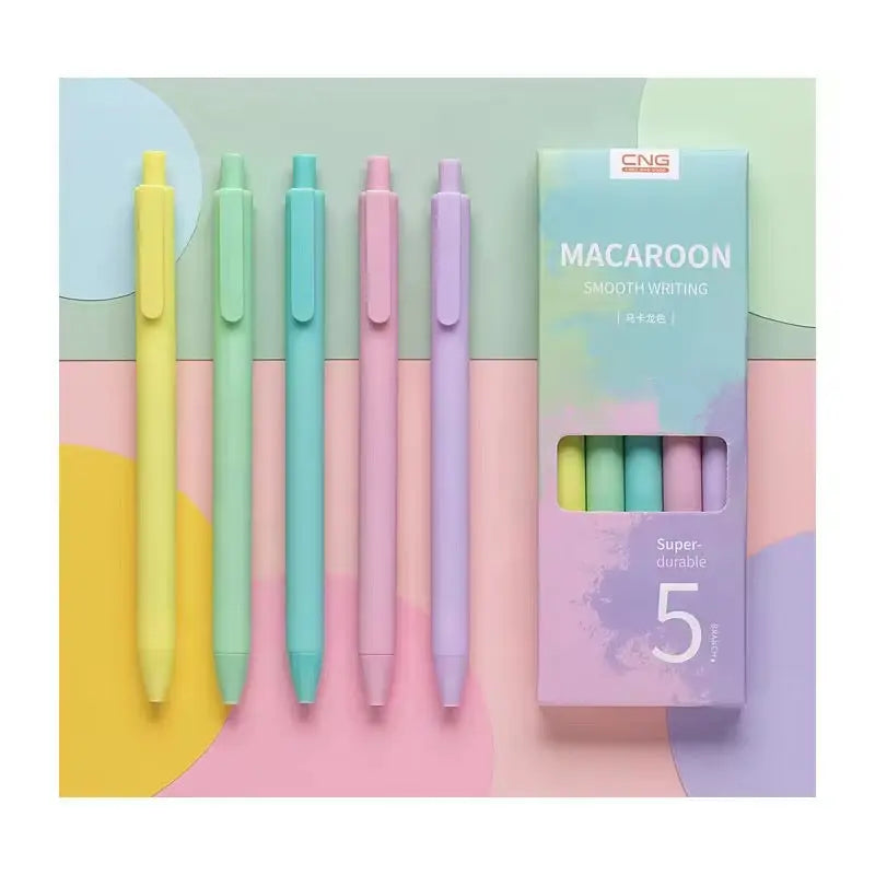 Macaron Pastel Gel Pens Smooth Writing Aesthetic Pen Set (5 Colors) Sparkels  Sparkels