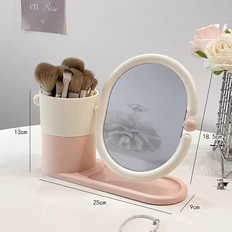 Vanity Mirror Organizer 360° Rotating Makeup Holder with Storage Tray Sparkels  Sparkels
