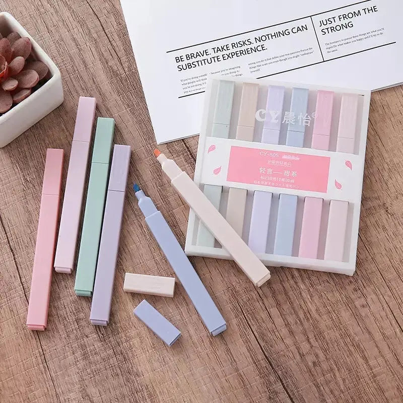 Pastel Highlighter Set Soft Color Aesthetic Markers (6 Pack Mild Colors) Sparkels  Sparkels