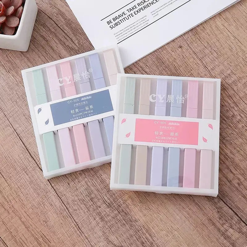 Pastel Highlighter Set Soft Color Aesthetic Markers (6 Pack Mild Colors) Sparkels  Sparkels