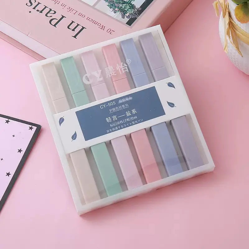 Pastel Highlighter Set Soft Color Aesthetic Markers (6 Pack Mild Colors) Sparkels  Sparkels