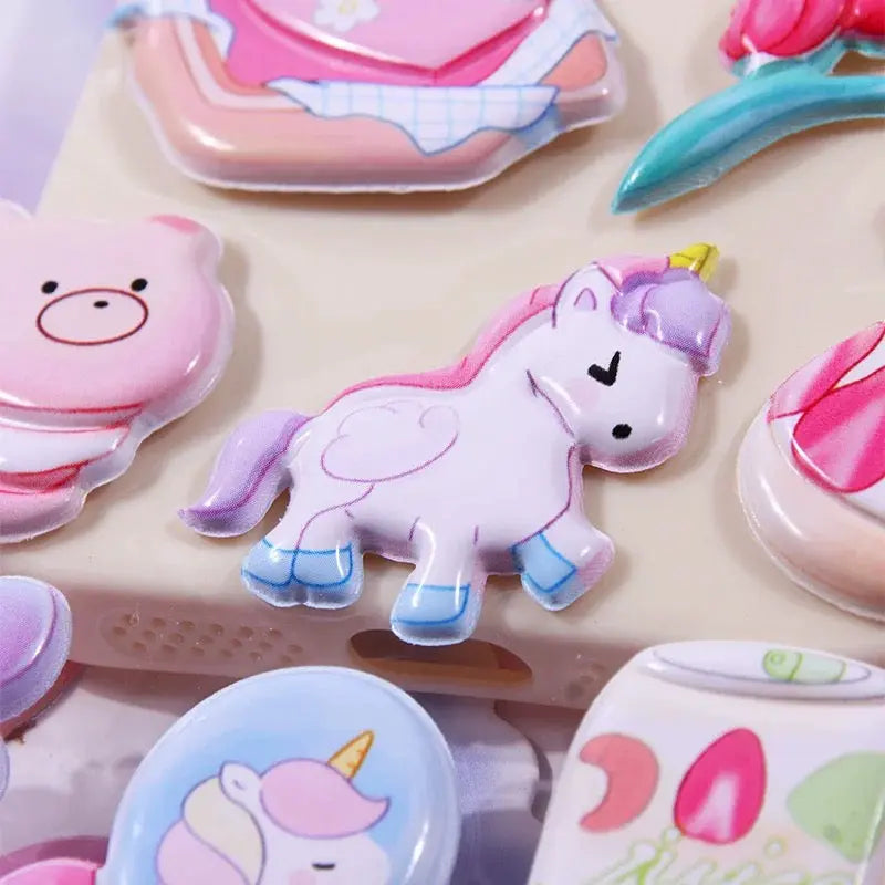 Pack Of 4 Kawaii Puffy Sticker Set 3D Cute Bubble Stickers Sparkels  Sparkels