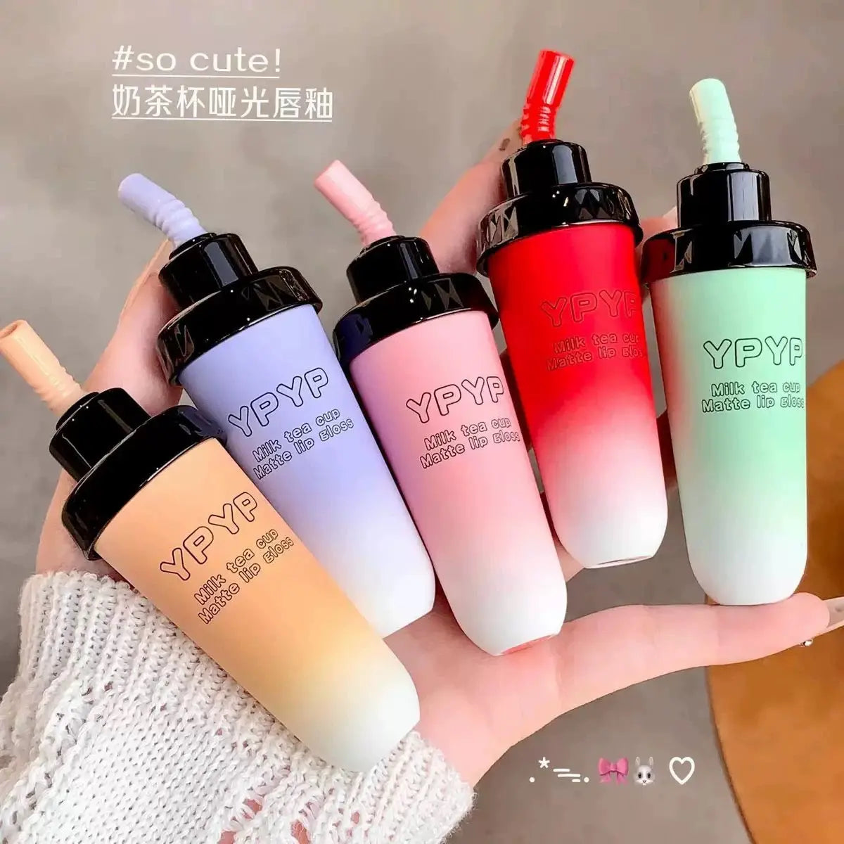 Milk Tea Cup Matte Lip Glaze  Soft Velvet Lip Tint Long Lasting Blurred Lip Stain