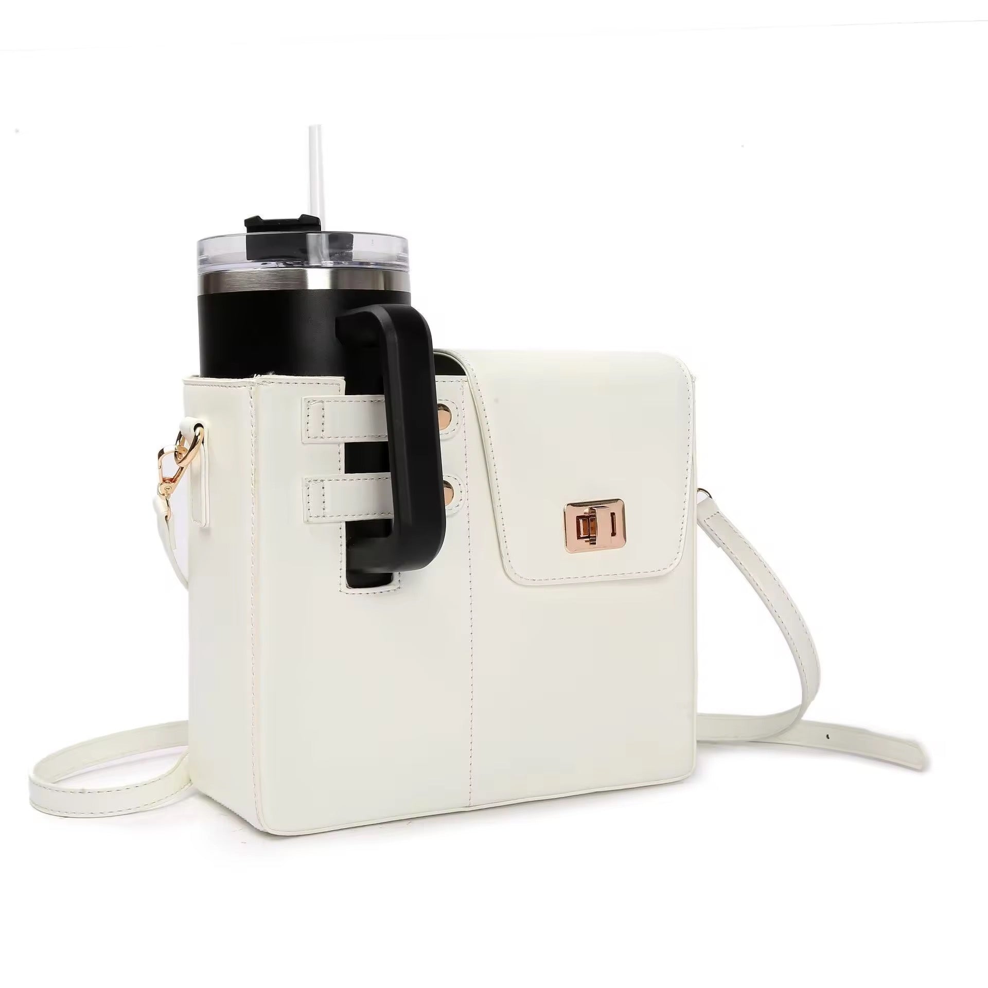 Water Bottle Carrier with Strap 40oz Tumbler Crossbody Outdoor Water Cup Holder