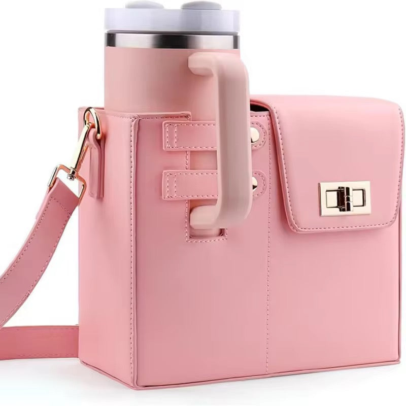 Water Bottle Carrier with Strap 40oz Tumbler Crossbody Outdoor Water Cup Holder