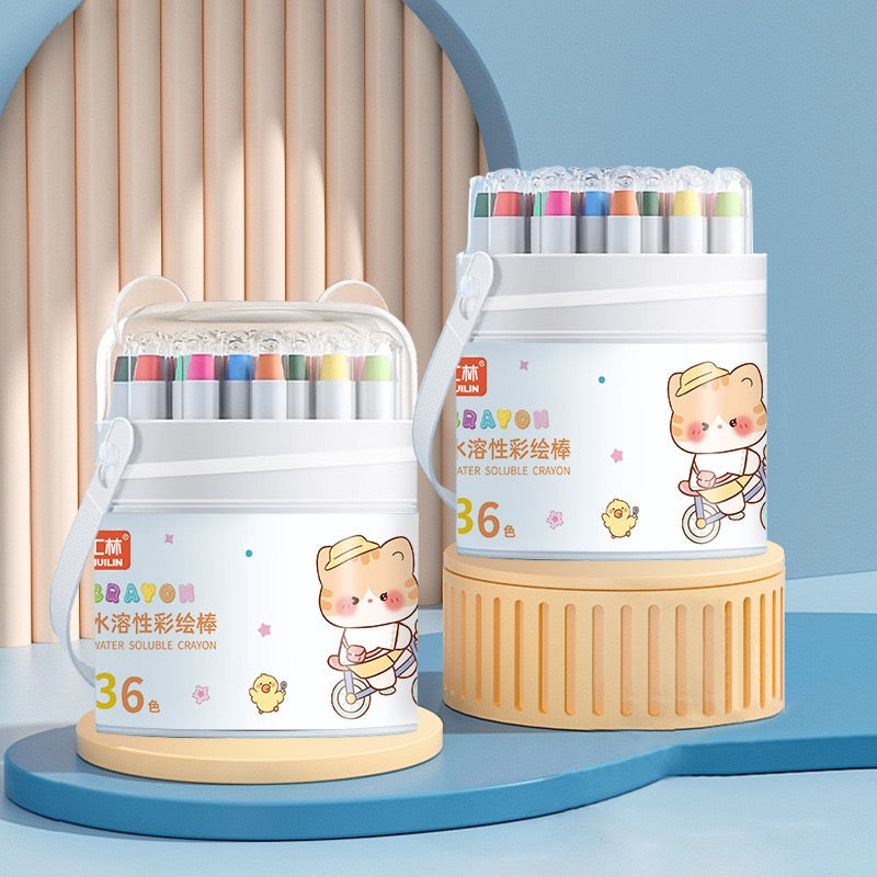 Washable Oil Painting Crayon Stick Set 12/24/36/48 Colors Safe No-Mess Kids Art Crayons