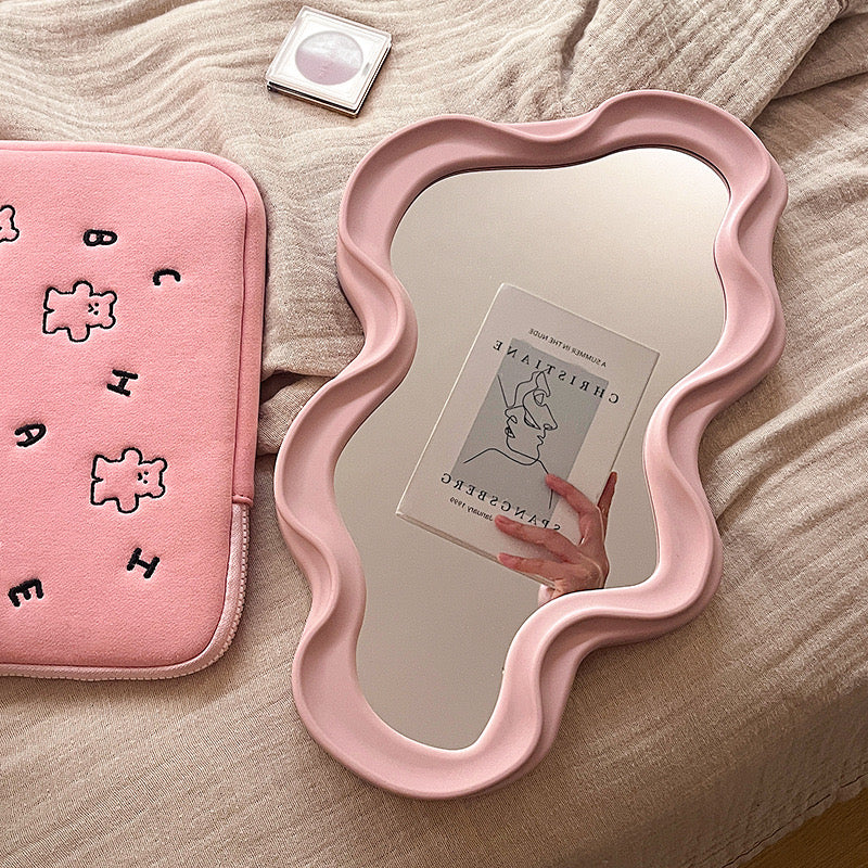 Cloud Shaped Makeup Mirror Wall Mounted & Desktop Standing Irregular Vanity Mirror