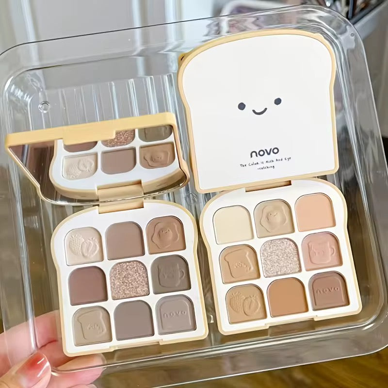 Autumn Rich Diamond Eyeshadow Palette 9 Color Matte & Shimmer Neutral Bronze Eye Makeup Palette