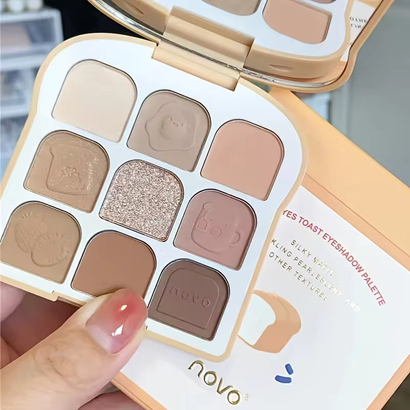 Autumn Rich Diamond Eyeshadow Palette 9 Color Matte & Shimmer Neutral Bronze Eye Makeup Palette