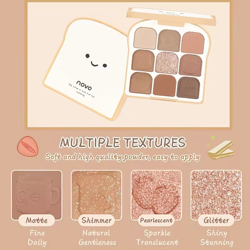 Autumn Rich Diamond Eyeshadow Palette 9 Color Matte & Shimmer Neutral Bronze Eye Makeup Palette