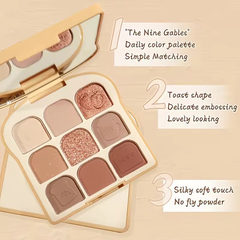 Autumn Rich Diamond Eyeshadow Palette 9 Color Matte & Shimmer Neutral Bronze Eye Makeup Palette