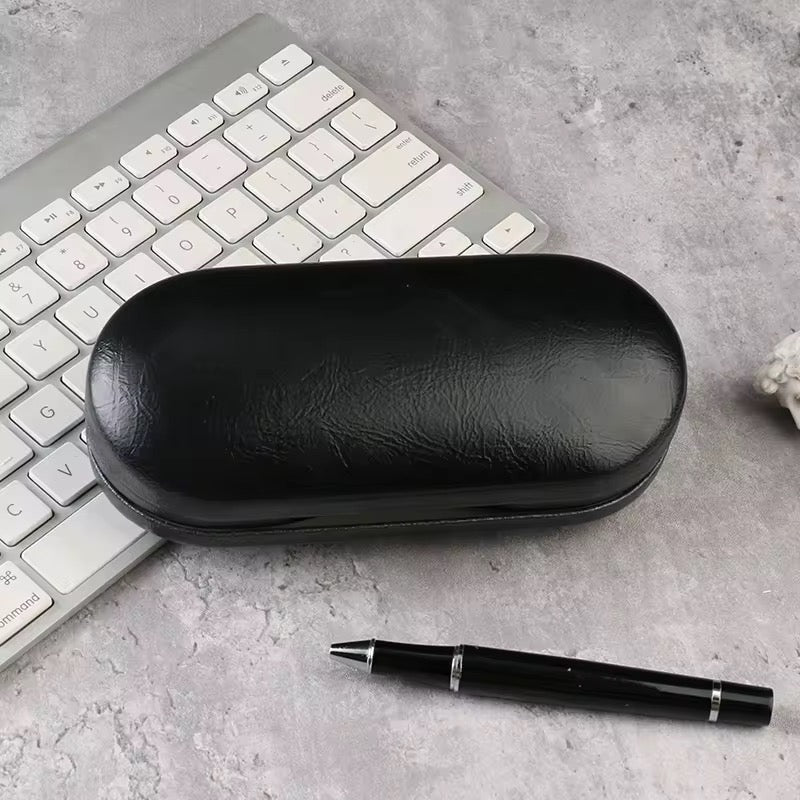 2 in 1 Glasses Storage Case with Built in Mirror Portable Eyeglasses & Contact Lens Organizer Box Double Sided Travel Case