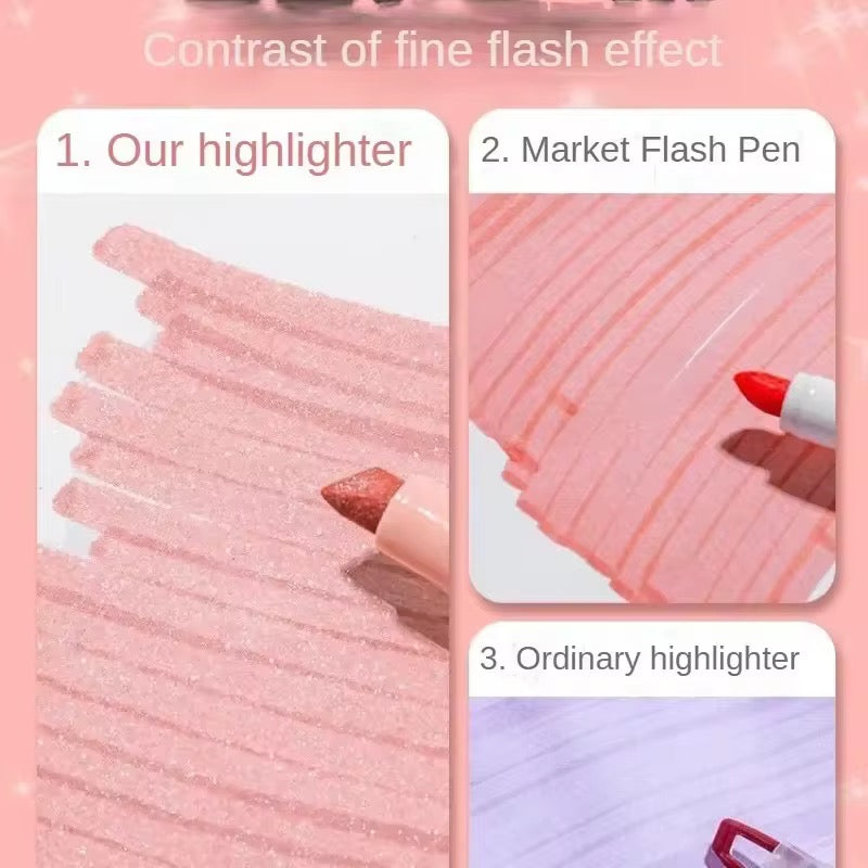 Colorful Flash Pen Smooth Writing Marker Pen  Anti-Smear Ink, Diary & Gift Pen