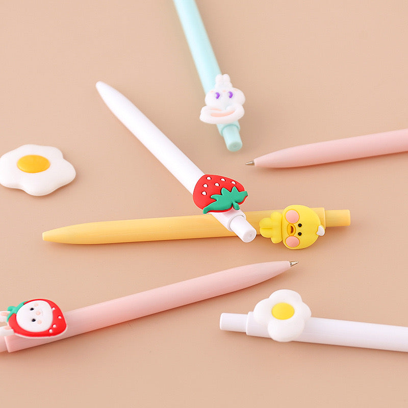 Cute Cartoon Retractable Gel Pen Black Ink Writing Pen for Kids School Supplies