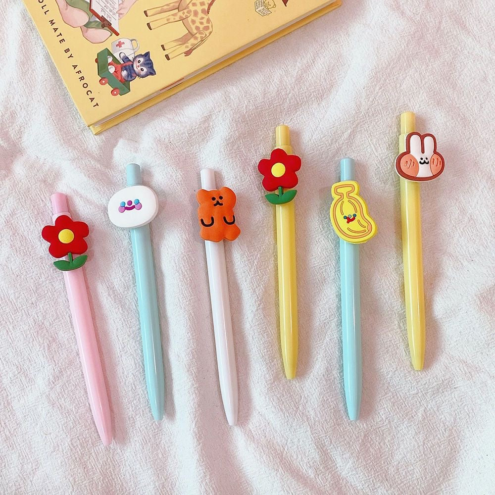 Cute Cartoon Retractable Gel Pen Black Ink Writing Pen for Kids School Supplies