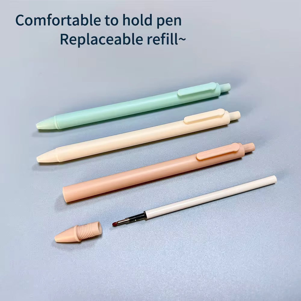 Retractable Macaron Ballpoint Pen Multicolor Plastic Pen