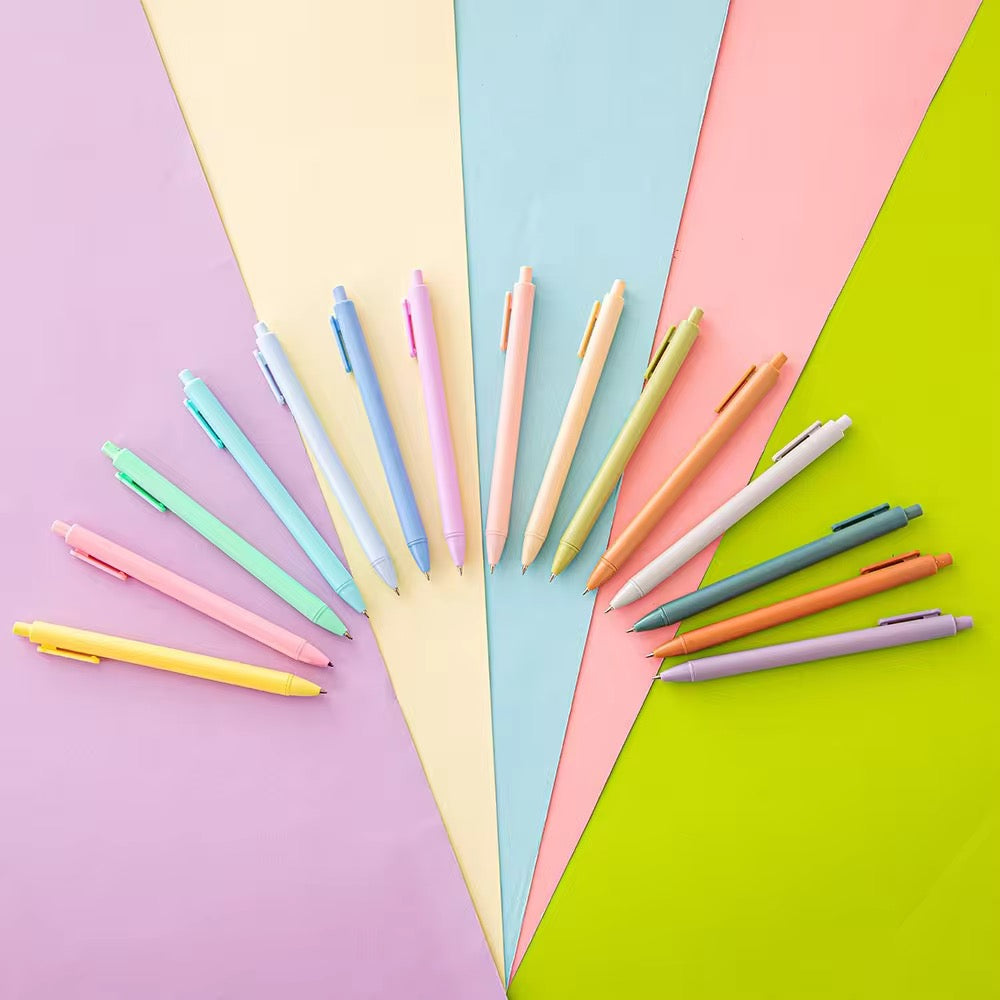 Retractable Macaron Ballpoint Pen Multicolor Plastic Pen