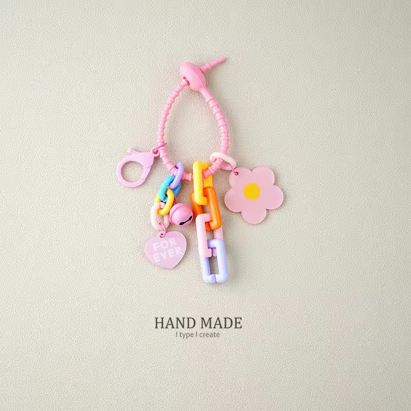 Candy Color Sunflower Keychain  Cute Plastic Bag Pendant & Car Key Ring Accessory