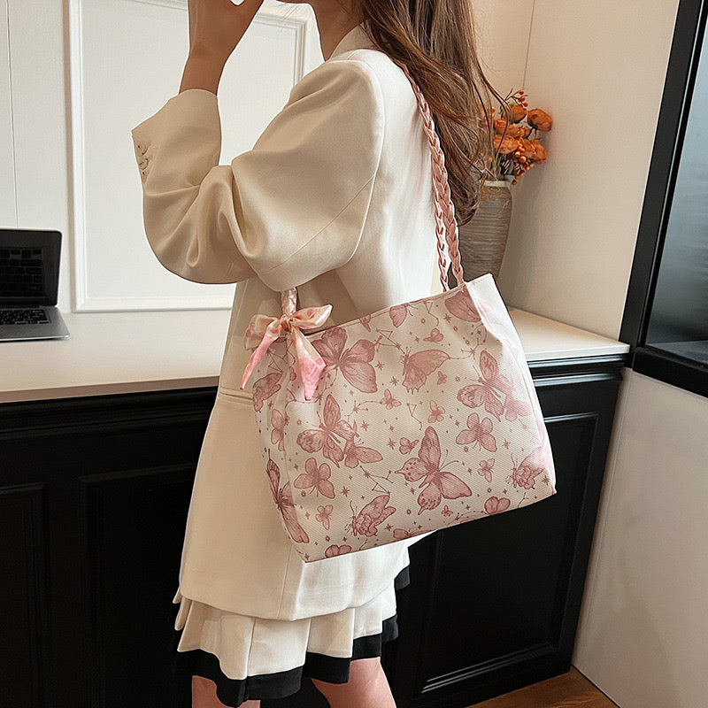 Butterfly Women's Shoulder Tote Bag Trendy Large Capacity Fashion Handbag