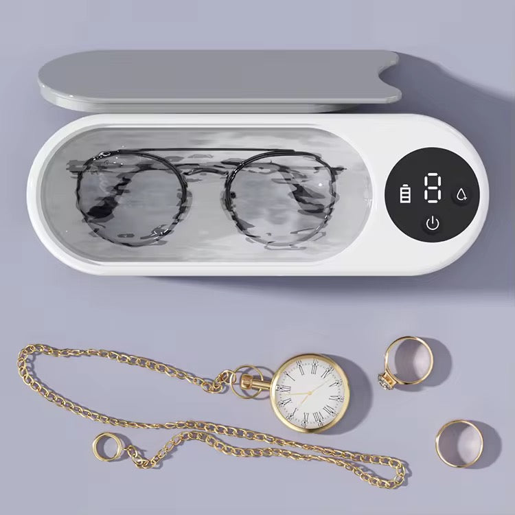 Mini Ultrasonic Jewelry Cleaner USB High Frequency Vibration Device Deep Cleaning for Glasses, Watches & Accessories