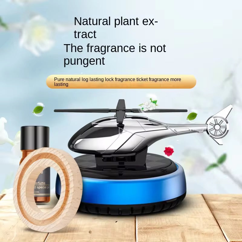 New Solar Powered Car Air Freshener Helicopter Style Liquid Perfume Diffuser Energy Efficient & Stylish Car Decor