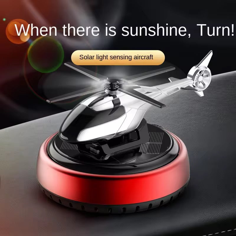 New Solar Powered Car Air Freshener Helicopter Style Liquid Perfume Diffuser Energy Efficient & Stylish Car Decor