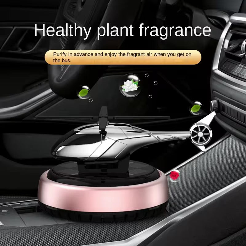 New Solar Powered Car Air Freshener Helicopter Style Liquid Perfume Diffuser Energy Efficient & Stylish Car Decor