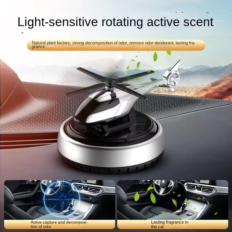 New Solar Powered Car Air Freshener Helicopter Style Liquid Perfume Diffuser Energy Efficient & Stylish Car Decor