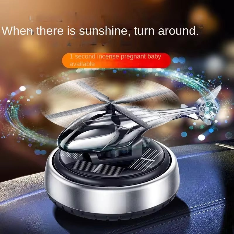 New Solar Powered Car Air Freshener Helicopter Style Liquid Perfume Diffuser Energy Efficient & Stylish Car Decor