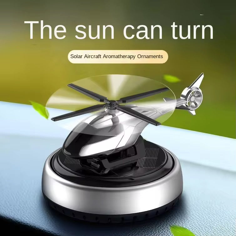 New Solar Powered Car Air Freshener Helicopter Style Liquid Perfume Diffuser Energy Efficient & Stylish Car Decor