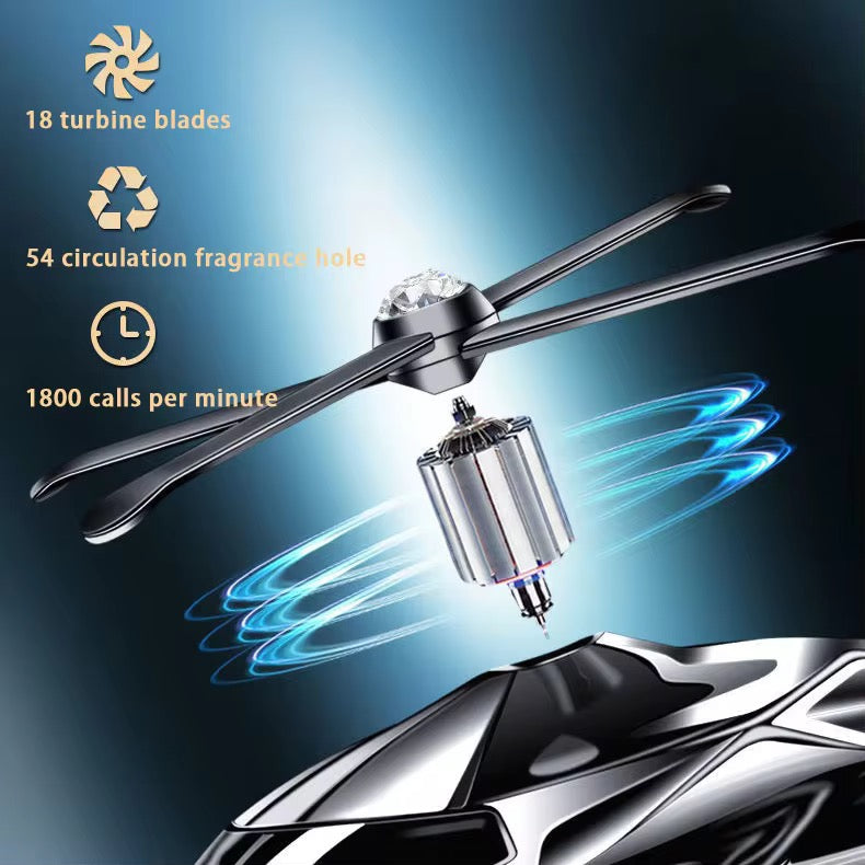 New Solar Powered Car Air Freshener Helicopter Style Liquid Perfume Diffuser Energy Efficient & Stylish Car Decor