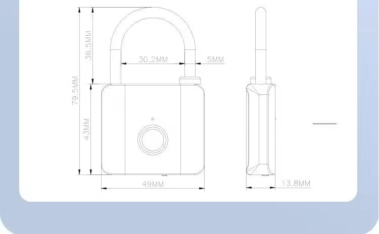 Fingerprint Smart Padlock  Biometric Lock for Travel Luggage, Gym Lockers, Cabinets & Backpacks