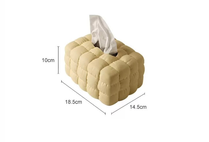 Cream Ceramic Tissue Box Decorative Paper Drawer for Living Room Coffee Table, Dining Room