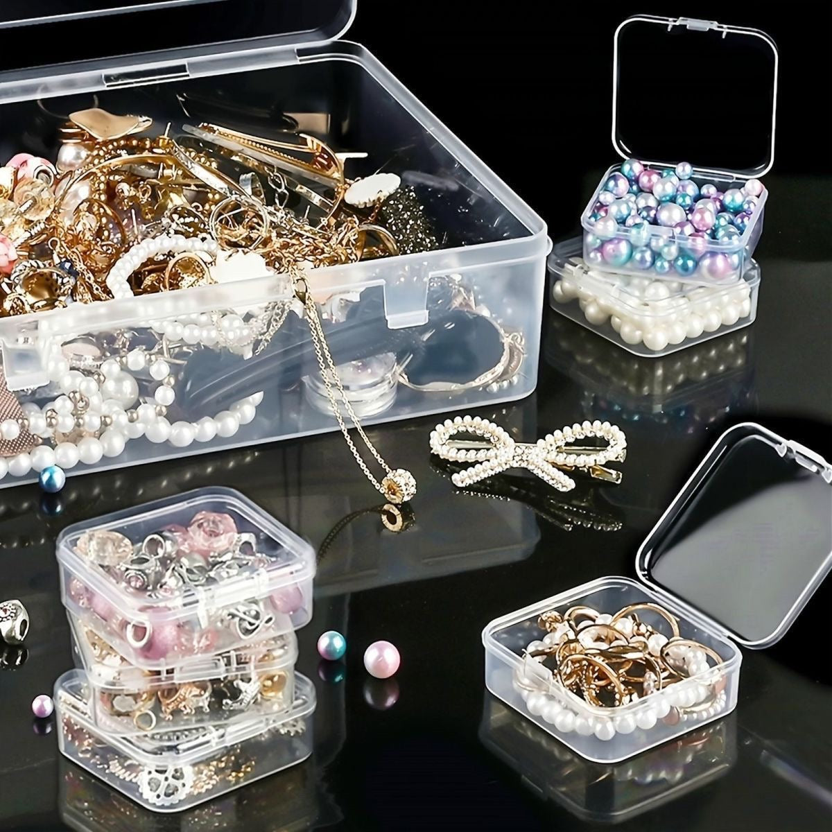 Transparent Plastic Storage Box with Removable Mini Cases 14 Compartments